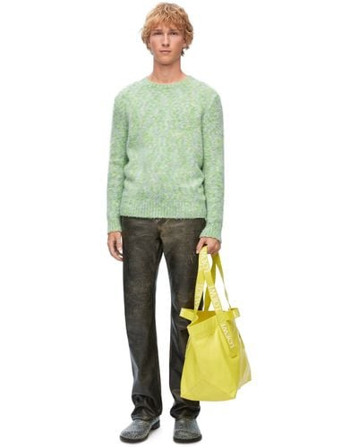 Loewe Intarsia-pattern Relaxed-fit Knitted Jumper - Green