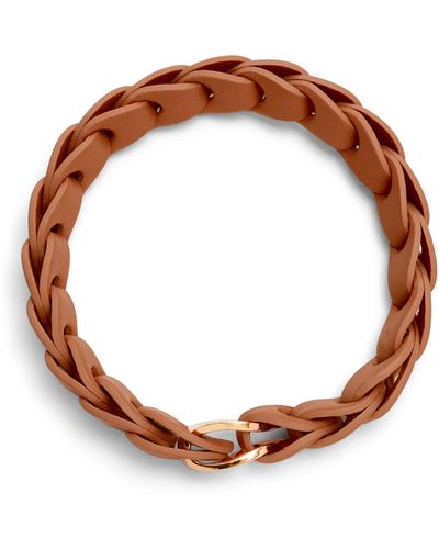 Loewe Luxury Woven Bracelet In Calfskin - Brown
