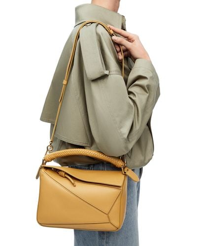 Loewe Luxury Small Puzzle Bag In Mellow Calfskin - Natural