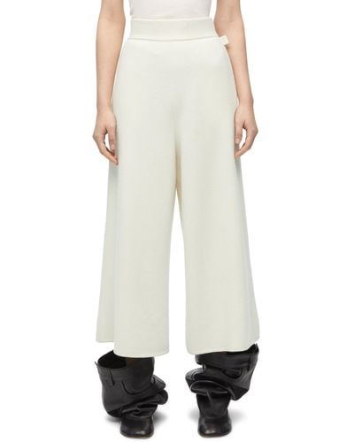 Loewe Luxury Cropped Pants In Cashmere - White