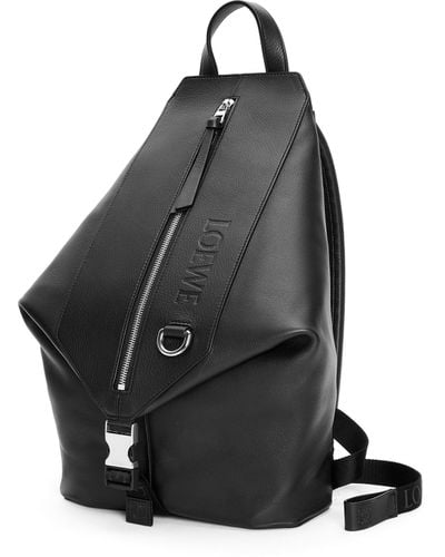 Loewe Luxury Small Convertible Backpack In Classic Calfskin - Black