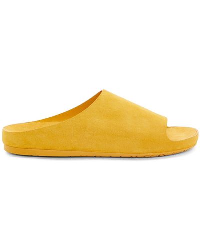 Loewe Luxury Lago Sandal In Suede Calfskin - Yellow