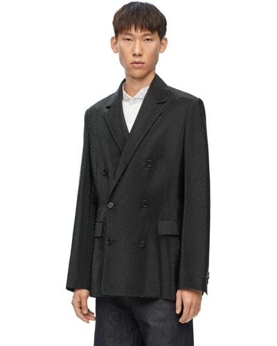Loewe Luxury Embelisshed Jacket In Wool And Mohair - Black