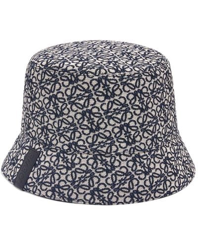 Loewe Reversible Bucket Hat In Anagram Jacquard And Nylon - Grey