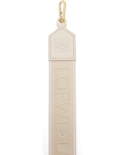 Loewe Luxury Anagram Pin Strap In Jacquard And Classic Calfskin - White