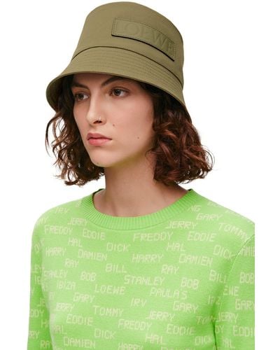 Loewe Bucket Hat In Canvas - Green