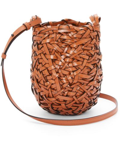 Loewe Luxury Small Nest Basket Bag In Calfskin - White