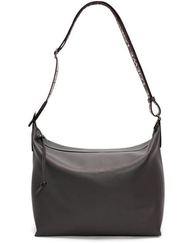 Loewe Luxury Cubi Crossbody Bag In Supple Smooth Calfskin And Jacquard For - Black