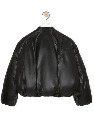 Loewe Luxury Padded Bomber Jacket In Nappa Lambskin - Black