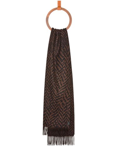 Loewe Luxury Scarf In Wool And Cashmere - Brown