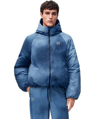 Loewe Luxury Puffer Jacket In Technical Shell - Blue