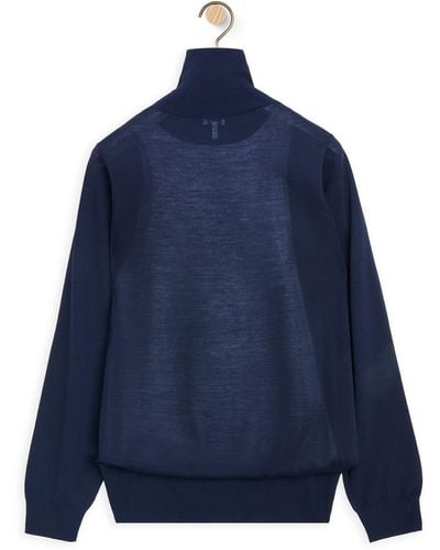 Loewe Luxury Double Layer Sweater In Wool - Blue