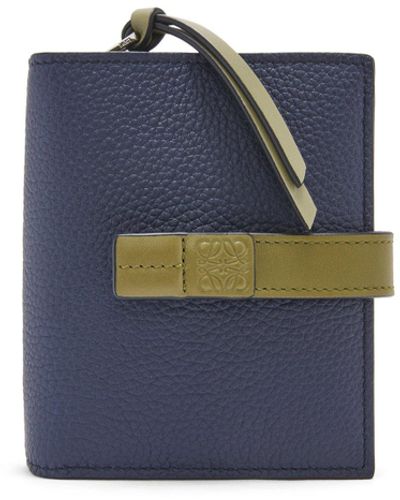 Loewe Compact Zip Wallet In Soft Grained Calfskin - Blue