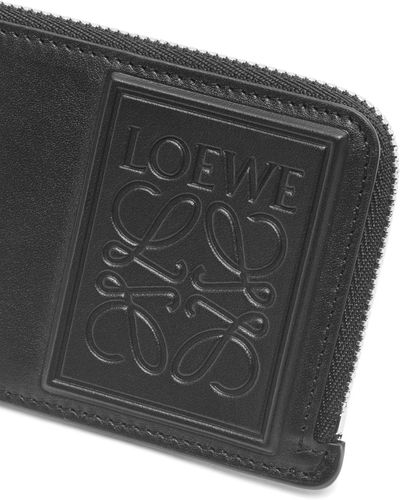 Loewe Coin Cardholder In Satin Calfskin - Black