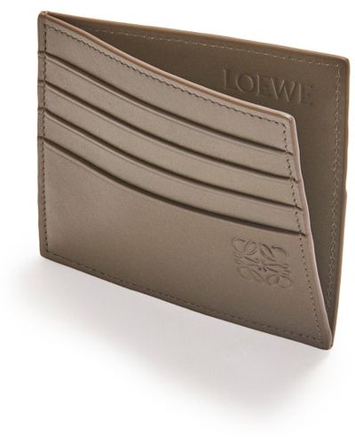 Loewe Luxury Open Plain Cardholder In Shiny Calfskin - White