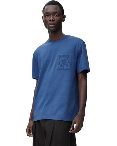 Loewe Luxury Relaxed Fit T-shirt In Cotton - Blue