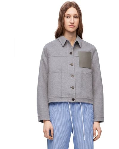 Loewe Wool-cashmere Workwear Jacket - Gray