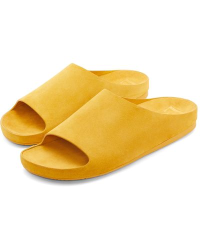 Loewe Luxury Lago Sandal In Suede Calfskin - Yellow