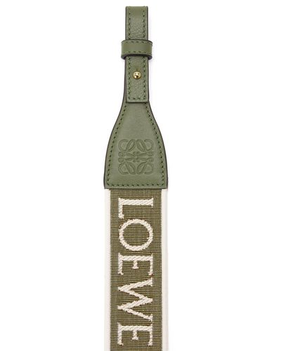 Loewe Anagram Loop Cotton And Leather Bag Strap - Green