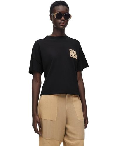 Loewe Luxury Boxy Fit T-shirt In Cotton - Black