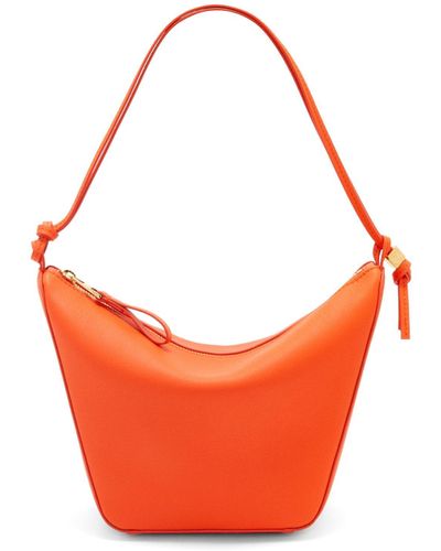 Loewe Luxury Mini Hammock Hobo Bag In Classic Calfskin - Orange