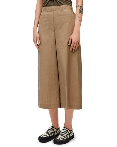 Loewe Luxury Cropped Pants In Cotton Blend - Natural
