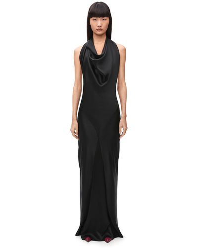 Loewe Luxury Scarf Dress In Silk - Black