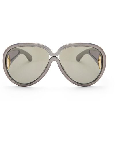 Loewe Pilot Mask Sunglasses In Nylon - Metallic