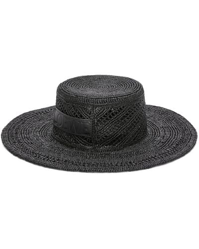 Loewe Fisherman Hat In Raffia - Black