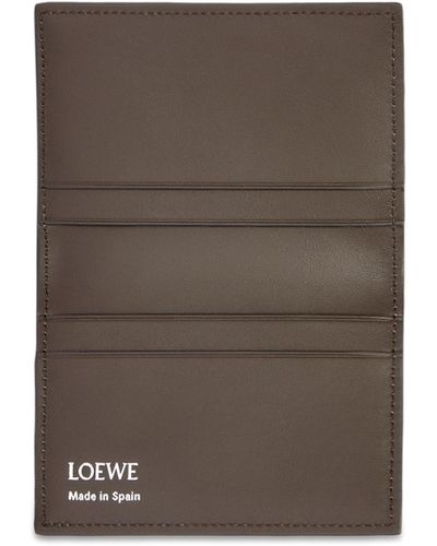 Loewe Luxury Slim Bifold Cardholder In Shiny Nappa Calfskin - Brown