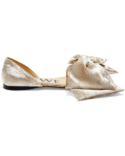 Loewe Toy Bow-detailed Crushed-velvet Sandals in Natural