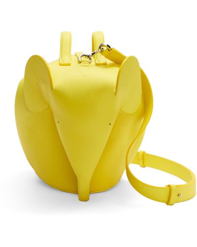 Loewe Luxury Large Elephant Bag In Classic Calfskin - Yellow