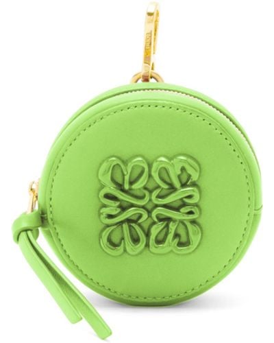 Loewe Luxury Inflated Anagram Cookie Charm In Silk Calfskin - Green