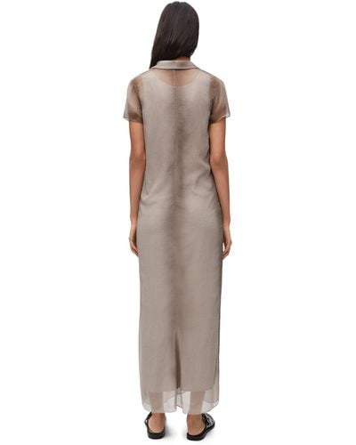 Loewe Polo Dress In Silk - Natural