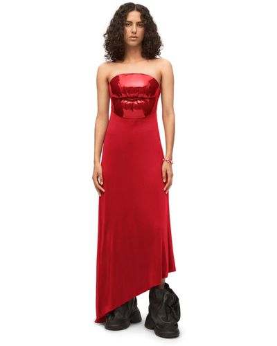 Loewe Bustier Dress In Stretch Jersey - Red