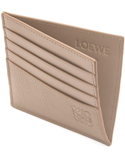 Loewe Luxury Open Plain Cardholder In Soft Grained Calfskin - White