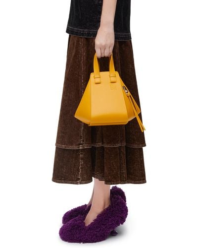 Loewe Luxury Compact Hammock Bag In Satin Calfskin - Multicolor