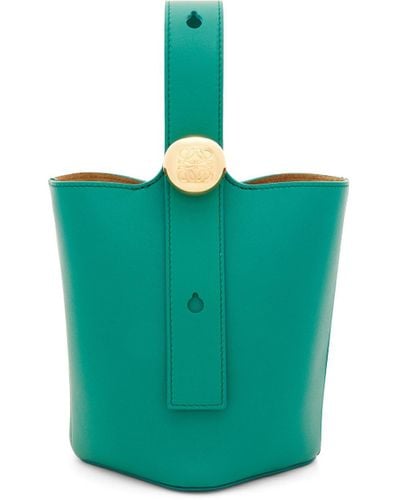 Loewe Luxury Mini Pebble Bucket Bag In Mellow Calfskin - Multicolour
