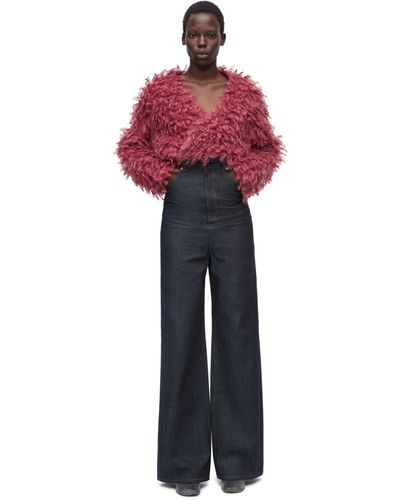 Loewe High Waisted Jeans In Denim - Red