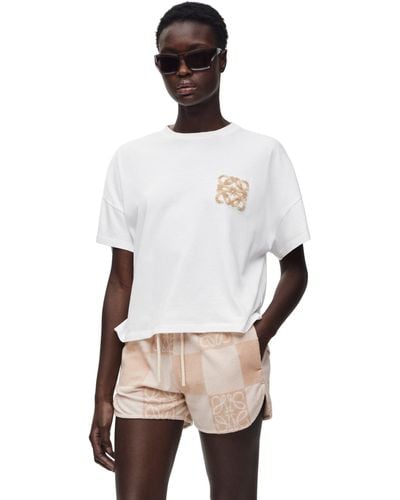 Loewe Luxury Boxy Fit T-shirt In Cotton - Natural