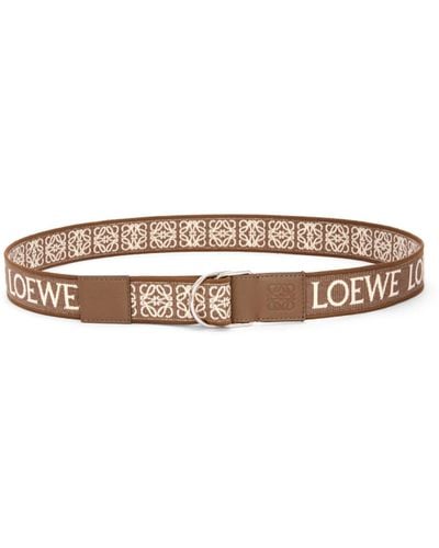 Loewe Luxury D-ring Belt In Anagram Jacquard And Calfskin - Multicolour