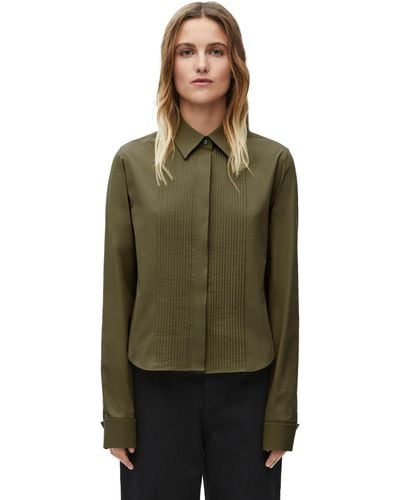 Loewe Luxury Pleated Shirt In Cotton For - Green