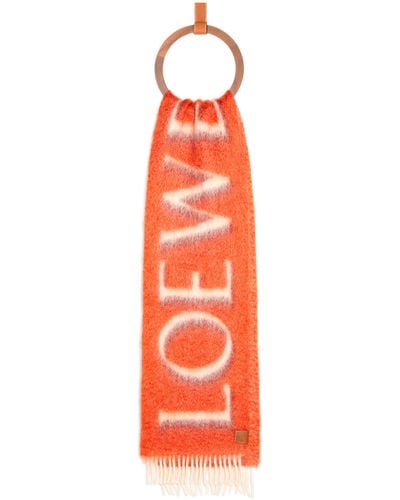 Loewe Luxury Scarf In Wool And Mohair - Orange