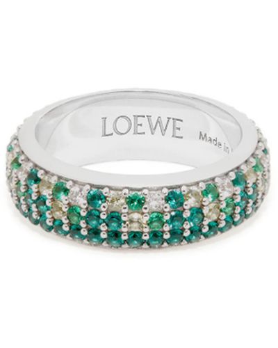 Loewe Luxury Thin Pavé Ring In Sterling Silver And Crystals For - Yellow