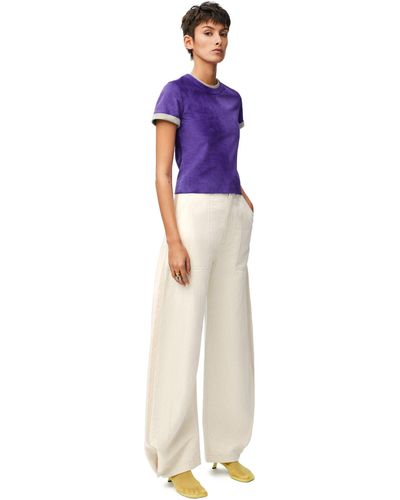 Loewe Balloon Trousers In Cotton And Linen - Blue