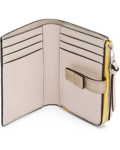 Loewe Luxury Slim Compact Wallet In Soft Grained Calfskin - Yellow