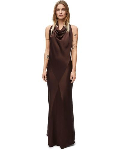 Loewe Luxury Scarf Dress In Silk For - Brown