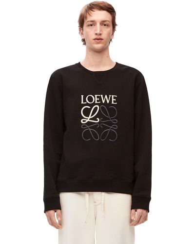 Loewe Luxury Anagram Regular Fit Sweatshirt In Cotton - Black