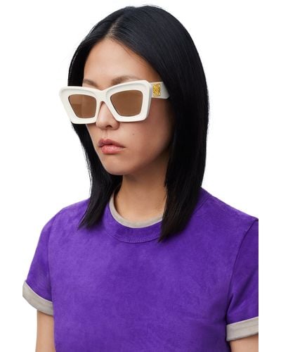 Loewe Luxury Beveled Cateye Sunglasses - Purple