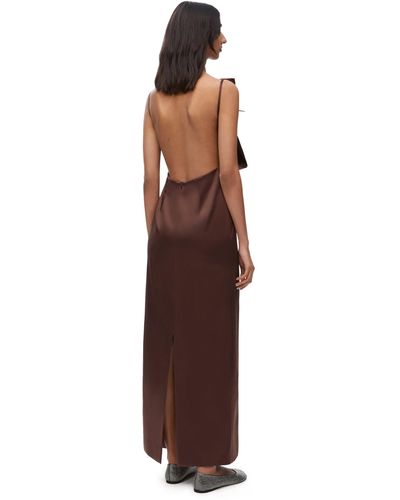 Loewe Pin Dress In Silk - Brown